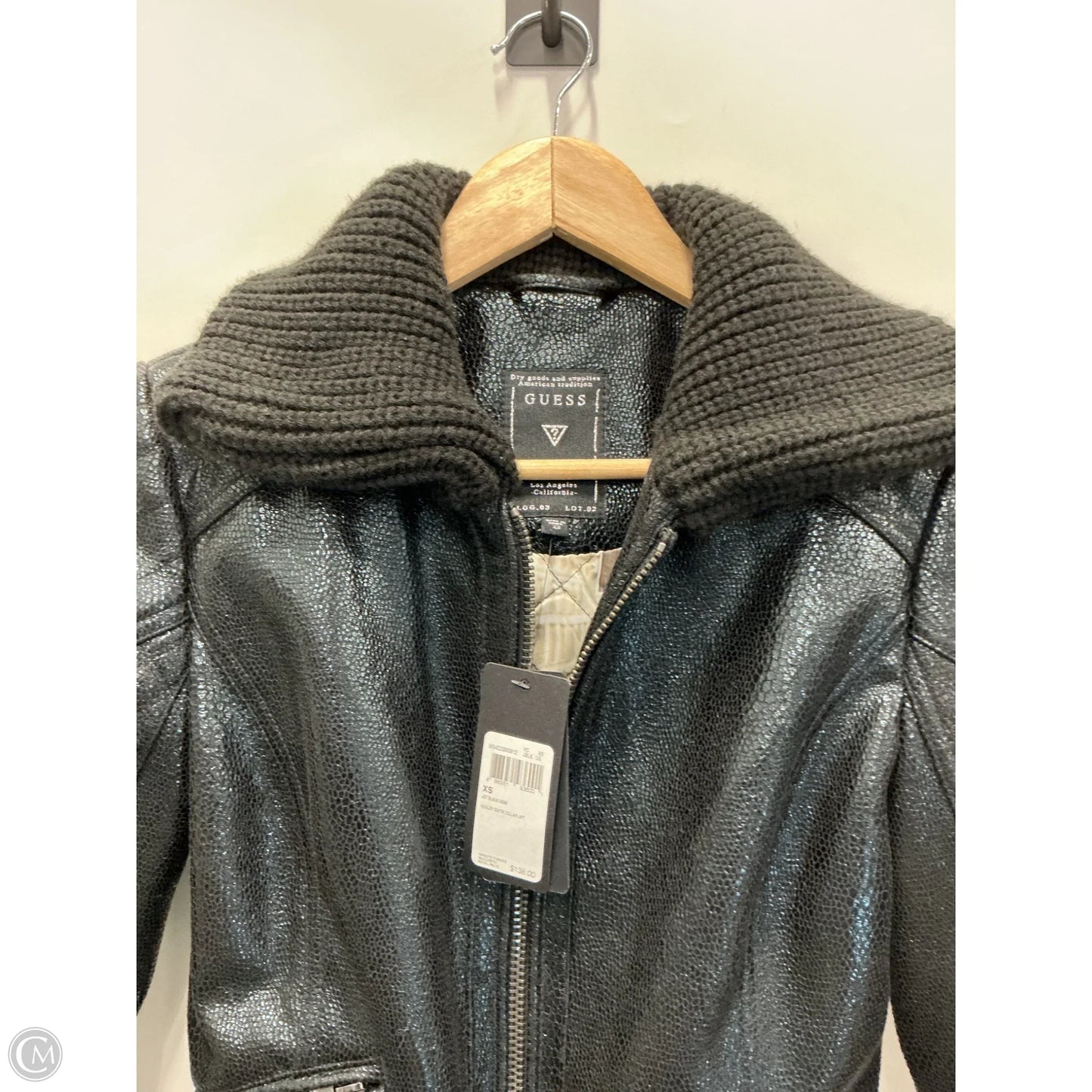 Jacket Moto By Guess In Black, Size: Xs