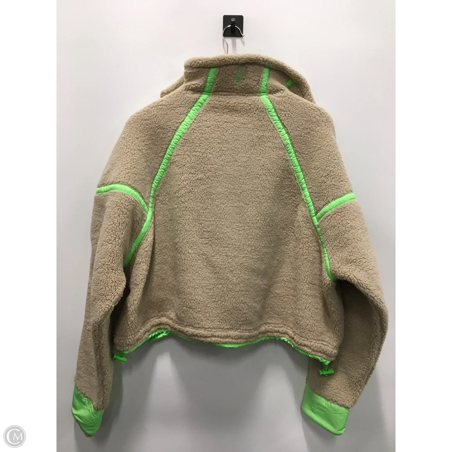 Jacket Faux Fur & Sherpa By Free People In Green & Tan, Size: S