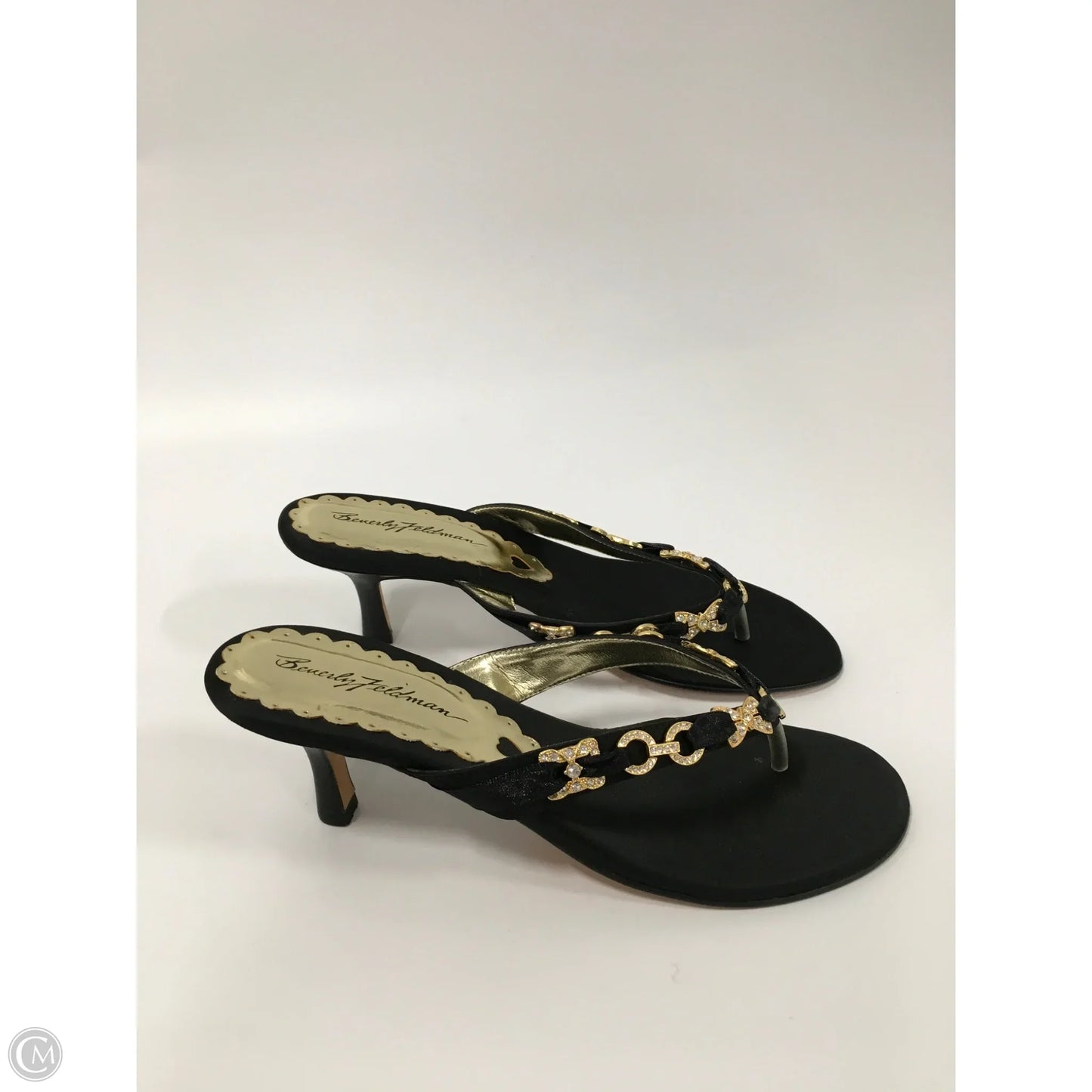 Sandals Heels Kitten By beverly feldman In Black, Size: 6.5