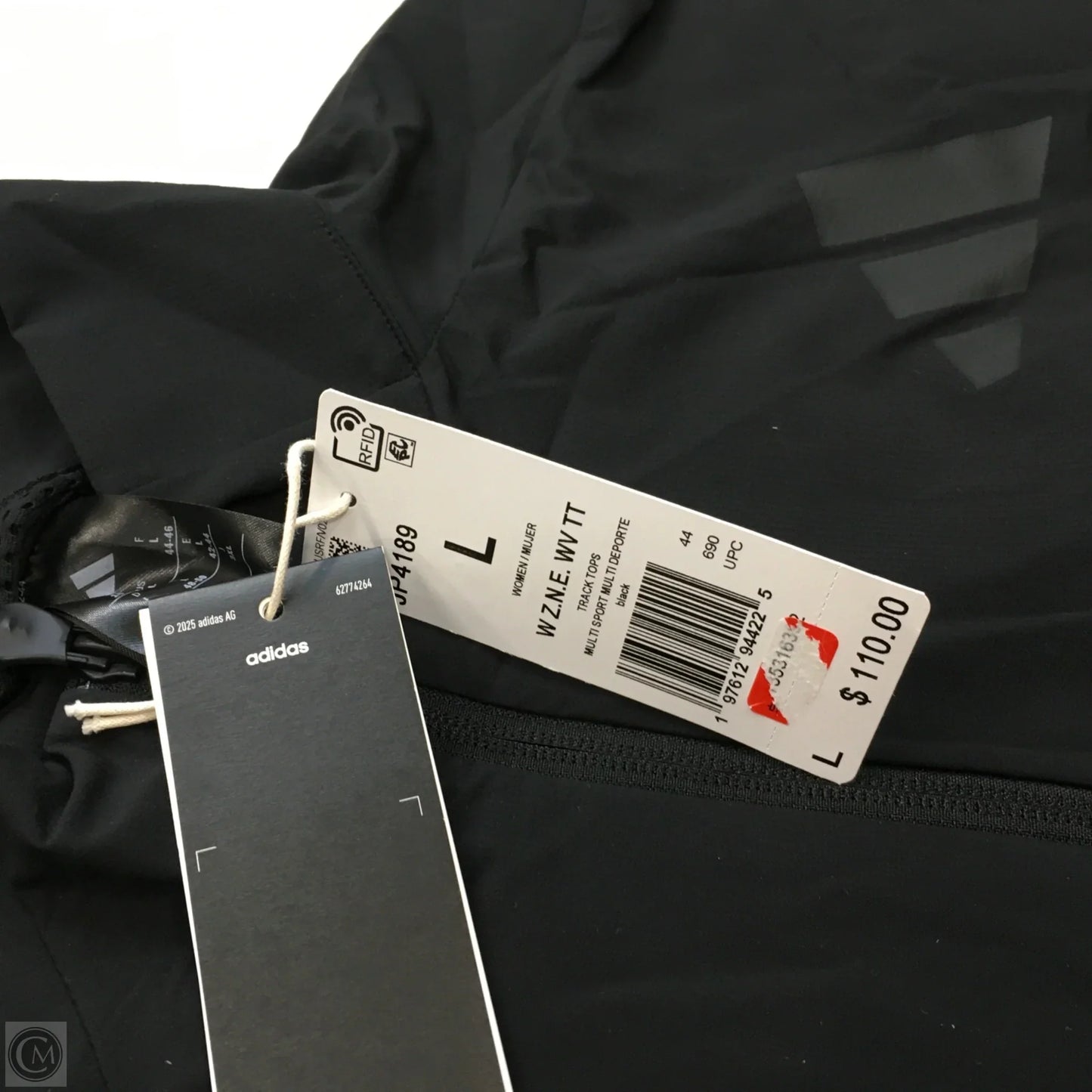 Jacket Windbreaker By Adidas In Black, Size: L