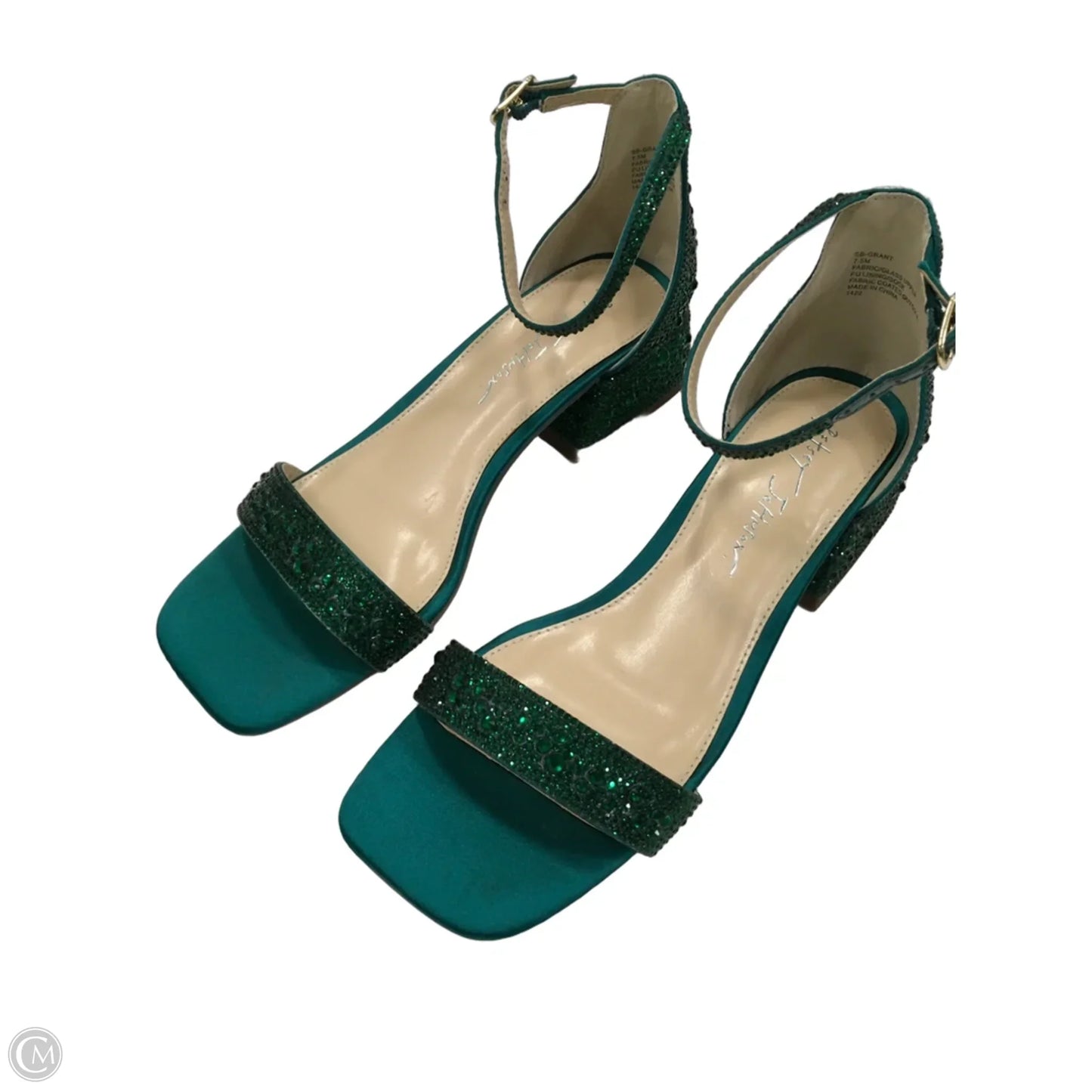 Sandals Heels Block By Betsey Johnson In Green, Size: 7.5
