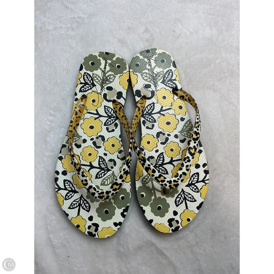 Sandals Flip Flops By Vera Bradley In Floral Print, Size: 6