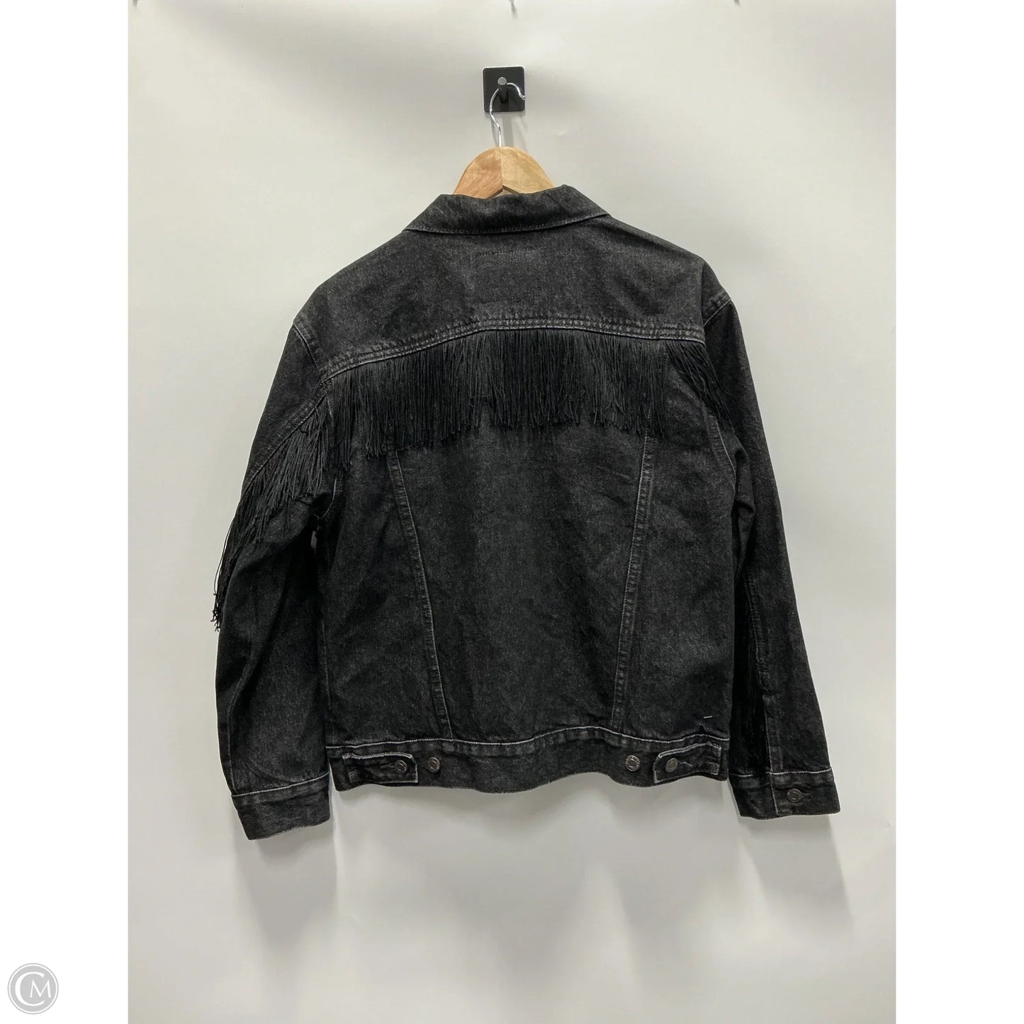 Jacket Denim By Levis In Black Denim, Size: M