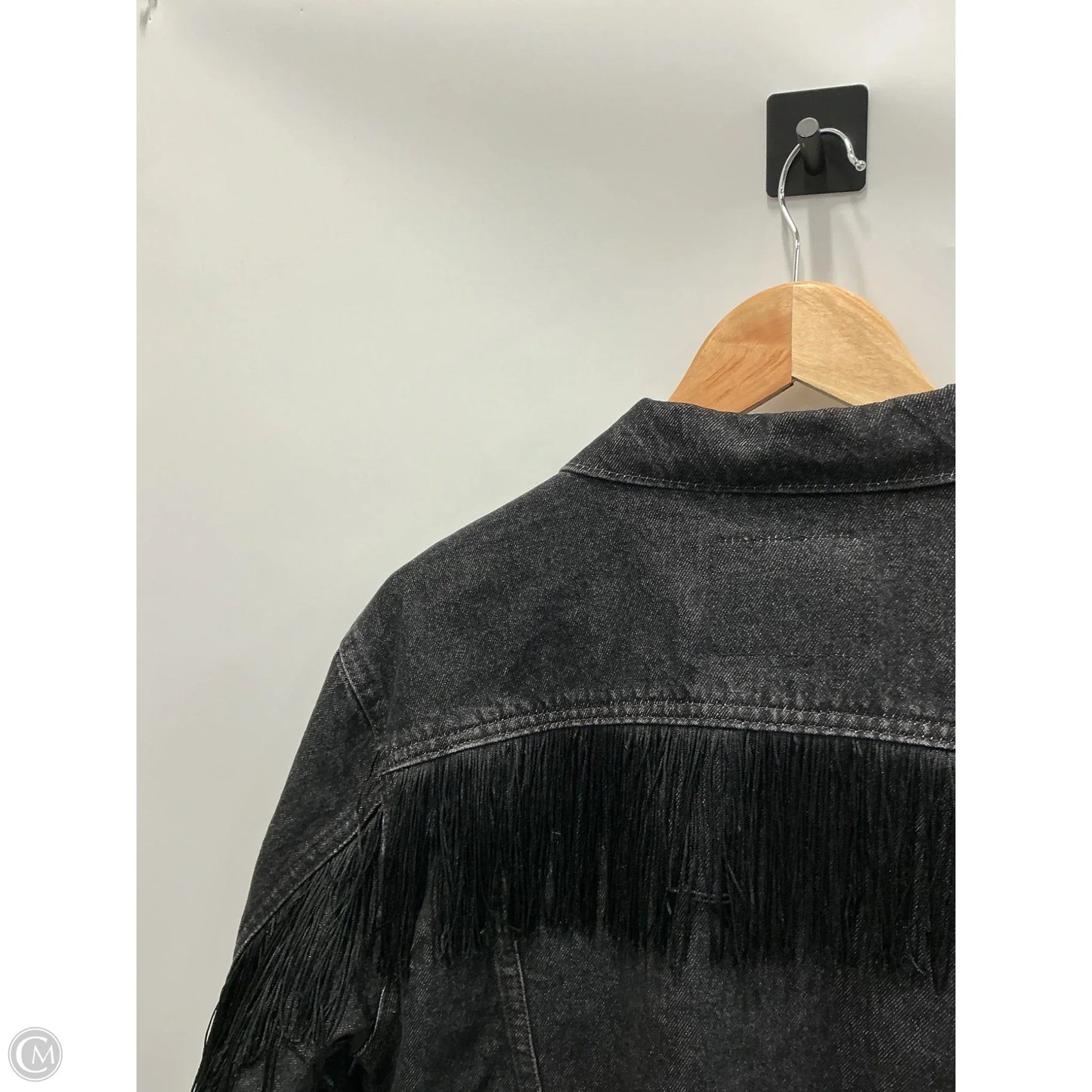 Jacket Denim By Levis In Black Denim, Size: M