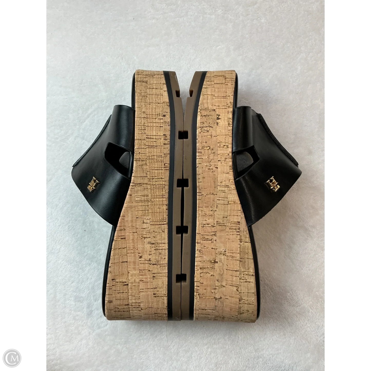 Sandals Heels Platform By Tommy Hilfiger In Black, Size: 8.5