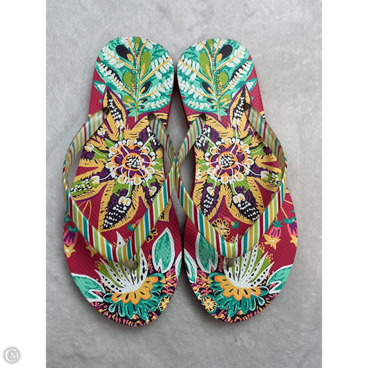 Sandals Flip Flops By Vera Bradley In Tropical Print, Size: 6