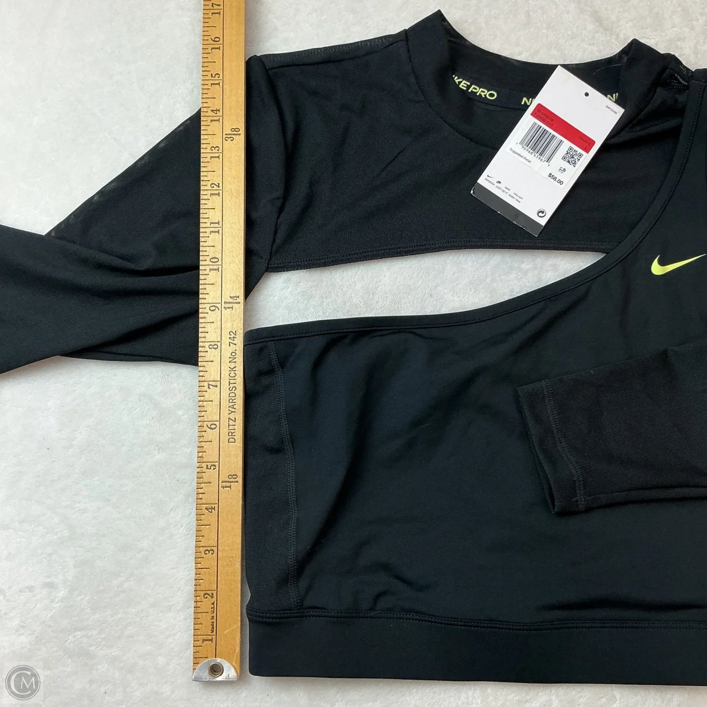 Athletic Top Long Sleeve Crewneck By Nike In Black, Size: L