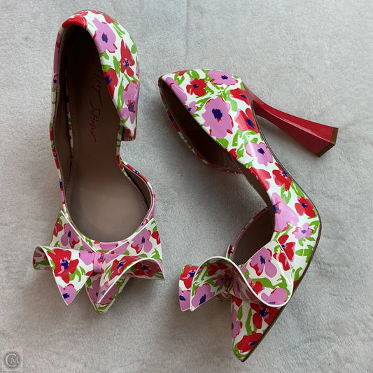 Shoes Heels Block By Betsey Johnson In Floral Print, Size: 8.5