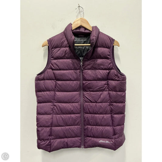 Vest Puffer & Quilted By Eddie Bauer In Purple, Size: L