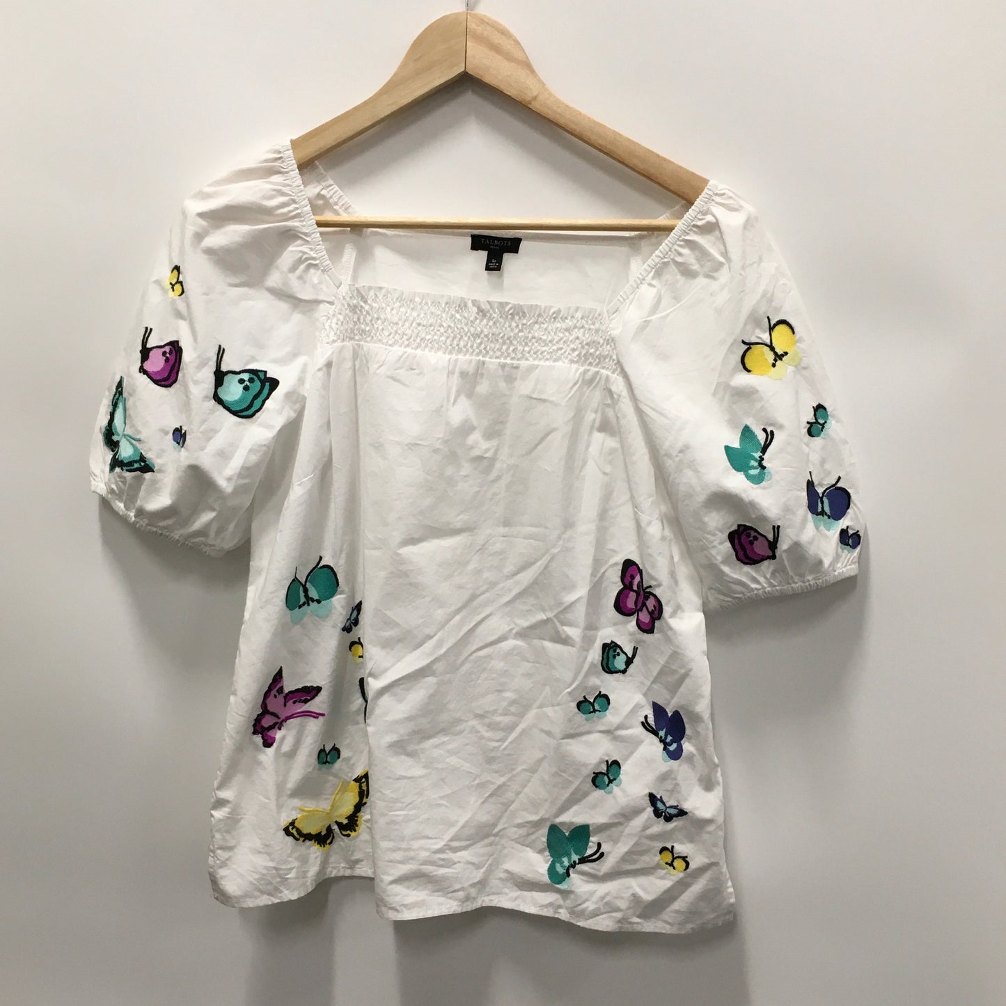 White Top Short Sleeve Talbots, Size Petite   S