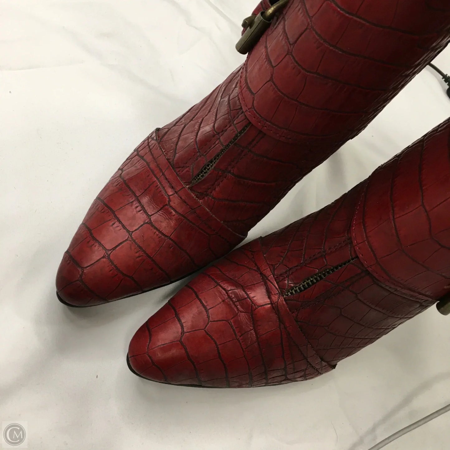 Boots Ankle Heels By Freebird In Red, Size: 10