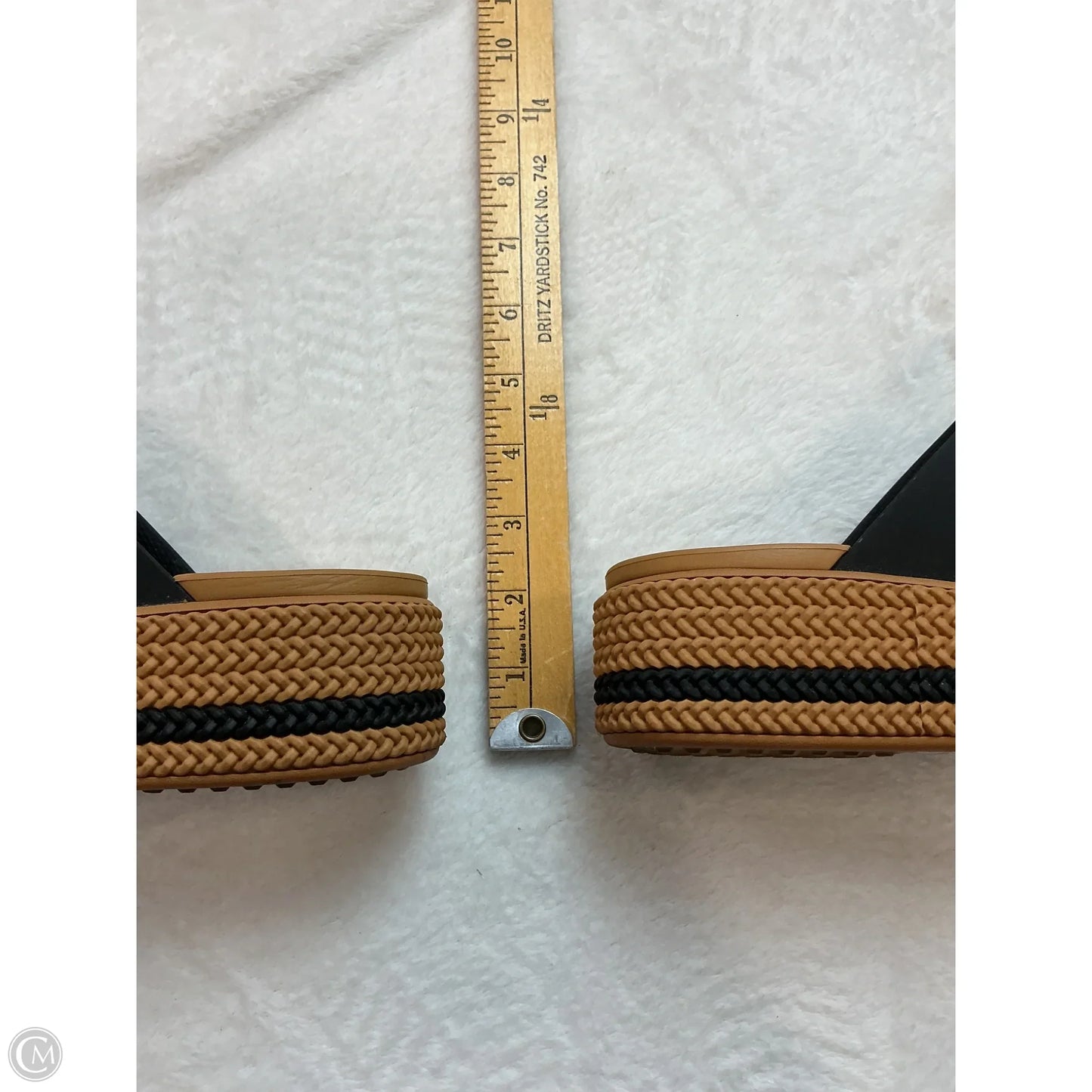 Sandals Heels Platform By Crocs In Black & Brown, Size: 8