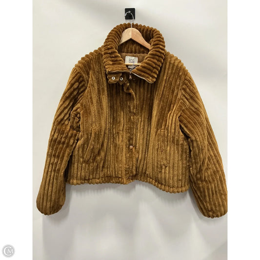 Coat Faux Fur & Sherpa By Bdg In Brown, Size: L