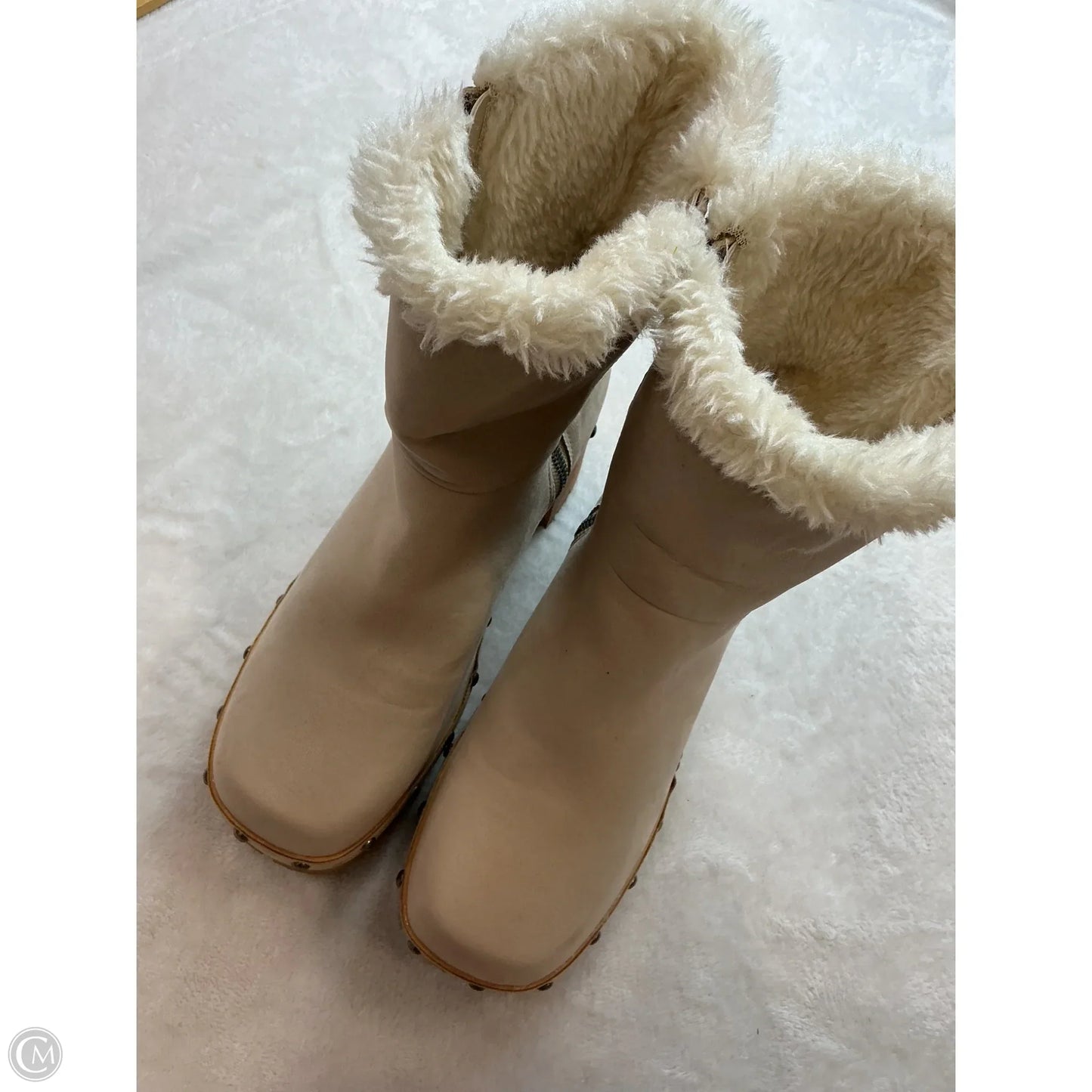 Boots Ankle Heels By Mia In Cream, Size: 7