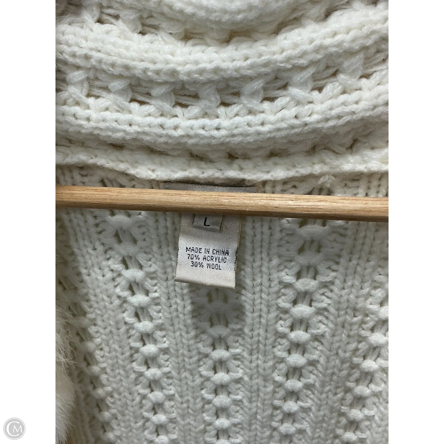 Vest Sweater By Clothes Mentor In Ivory, Size: L