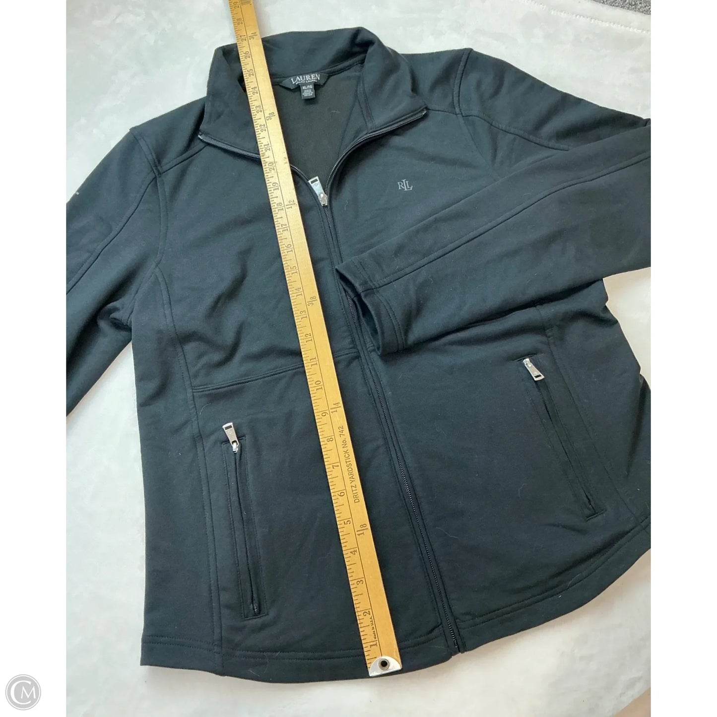 Athletic Jacket By Lauren By Ralph Lauren In Black, Size: Xl