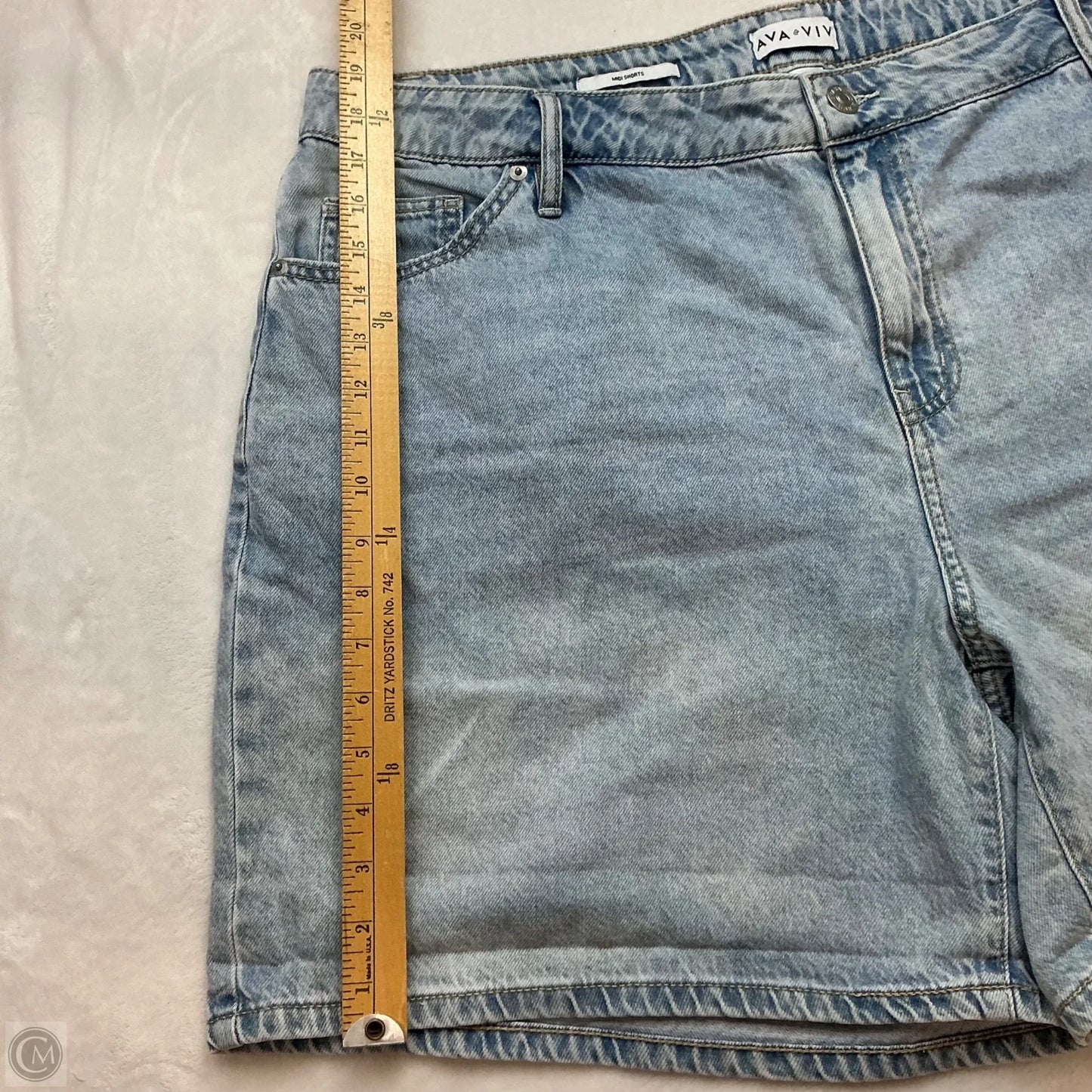 Shorts By Ava & Viv In Blue Denim, Size: 18