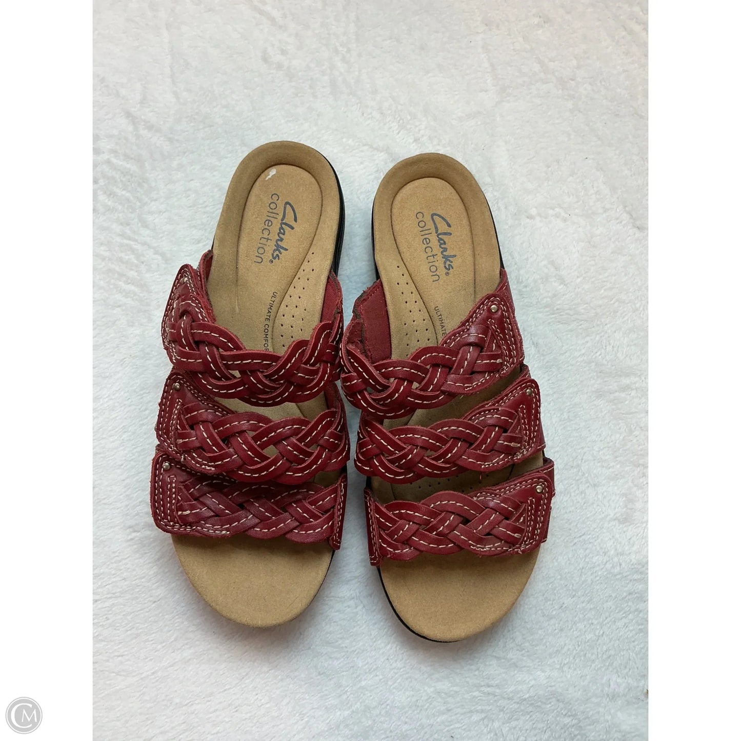Sandals Flats By Clarks In Red, Size: 6.5