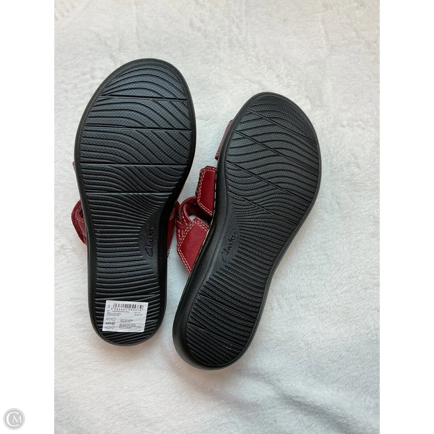 Sandals Flats By Clarks In Red, Size: 6.5