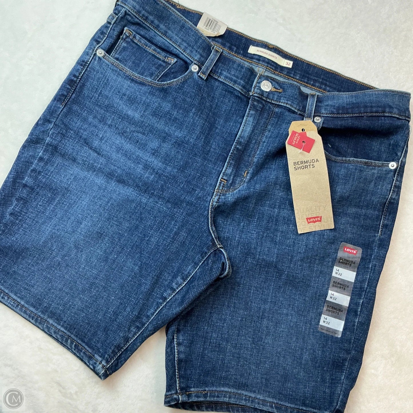 Shorts By Levis In Blue Denim, Size: 14