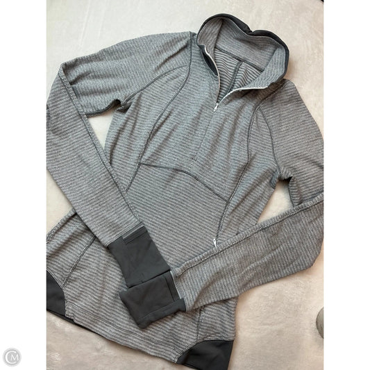 Athletic Top Long Sleeve Collar By Lululemon In Grey, Size: 4