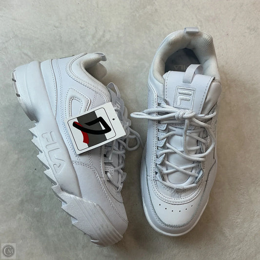 Shoes Athletic By Fila In White, Size: 9.5