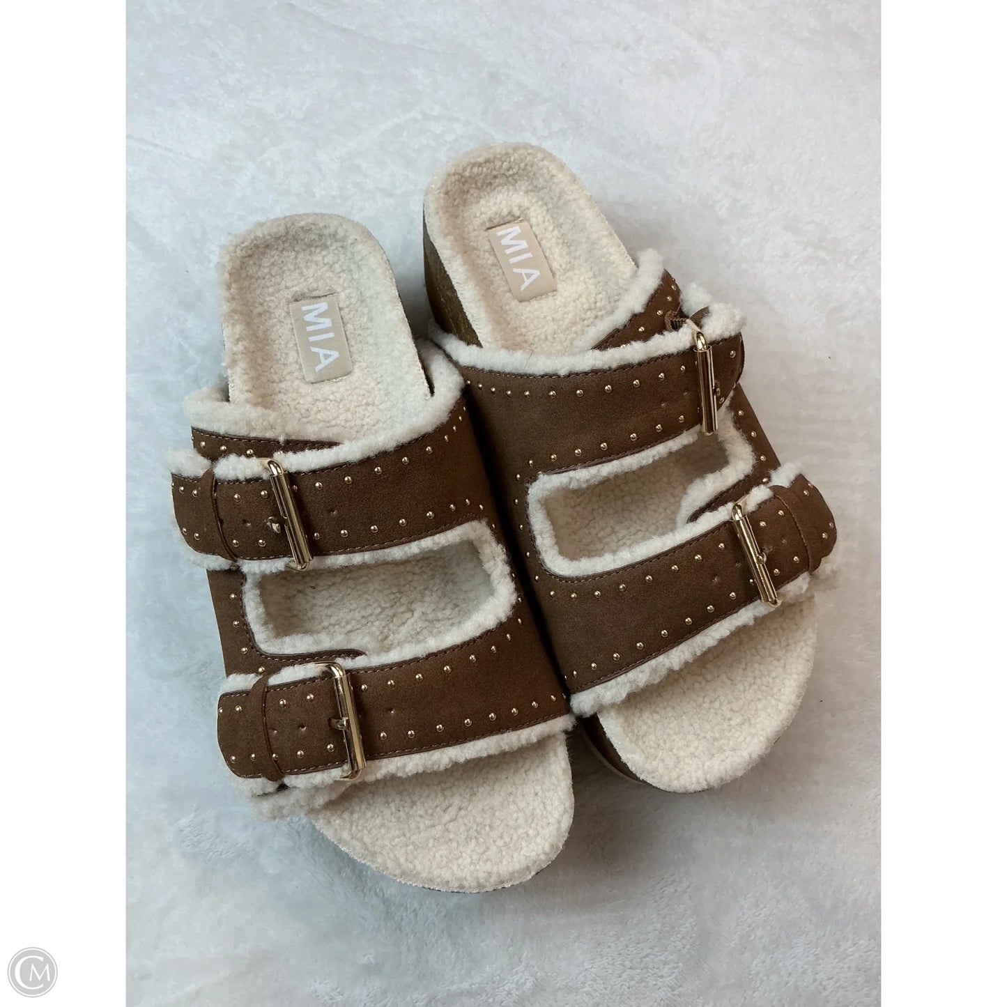 Sandals Heels Platform By Mia In Brown, Size: 10