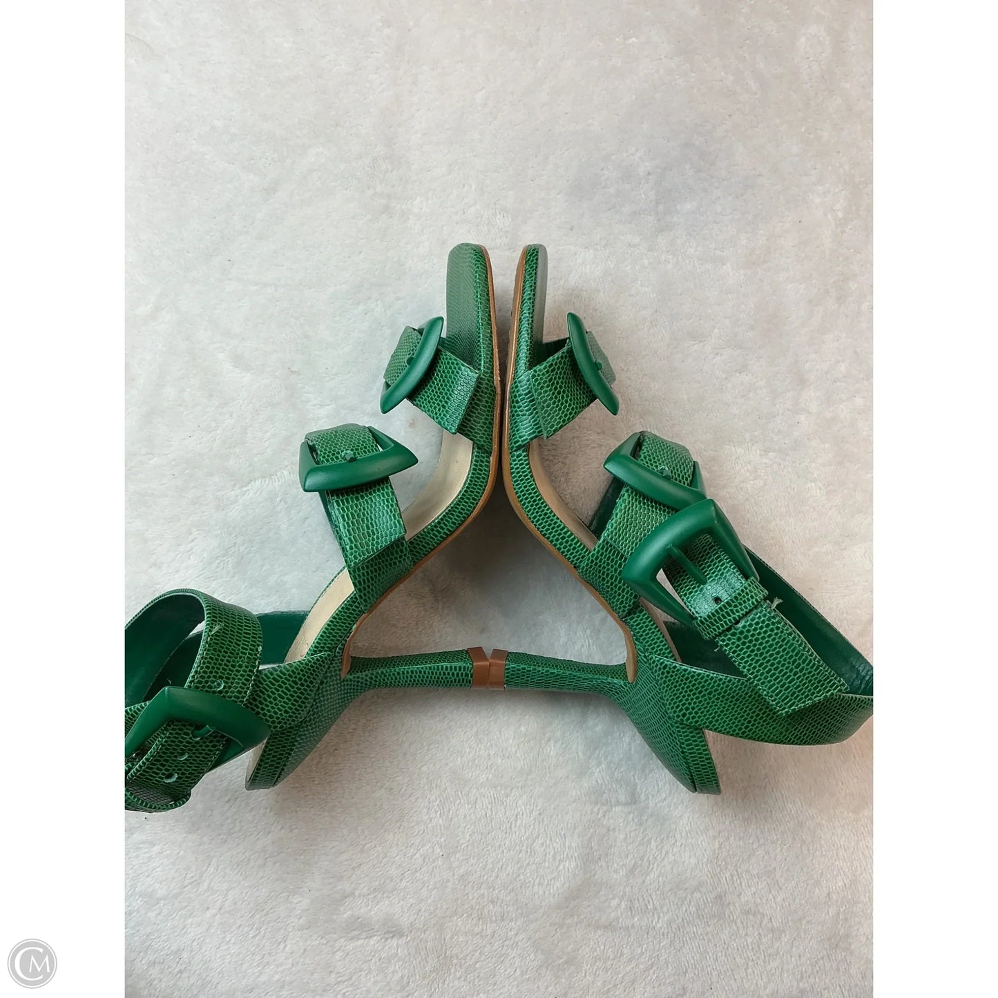 Sandals Heels Stiletto By Vince Camuto In Green, Size: 5