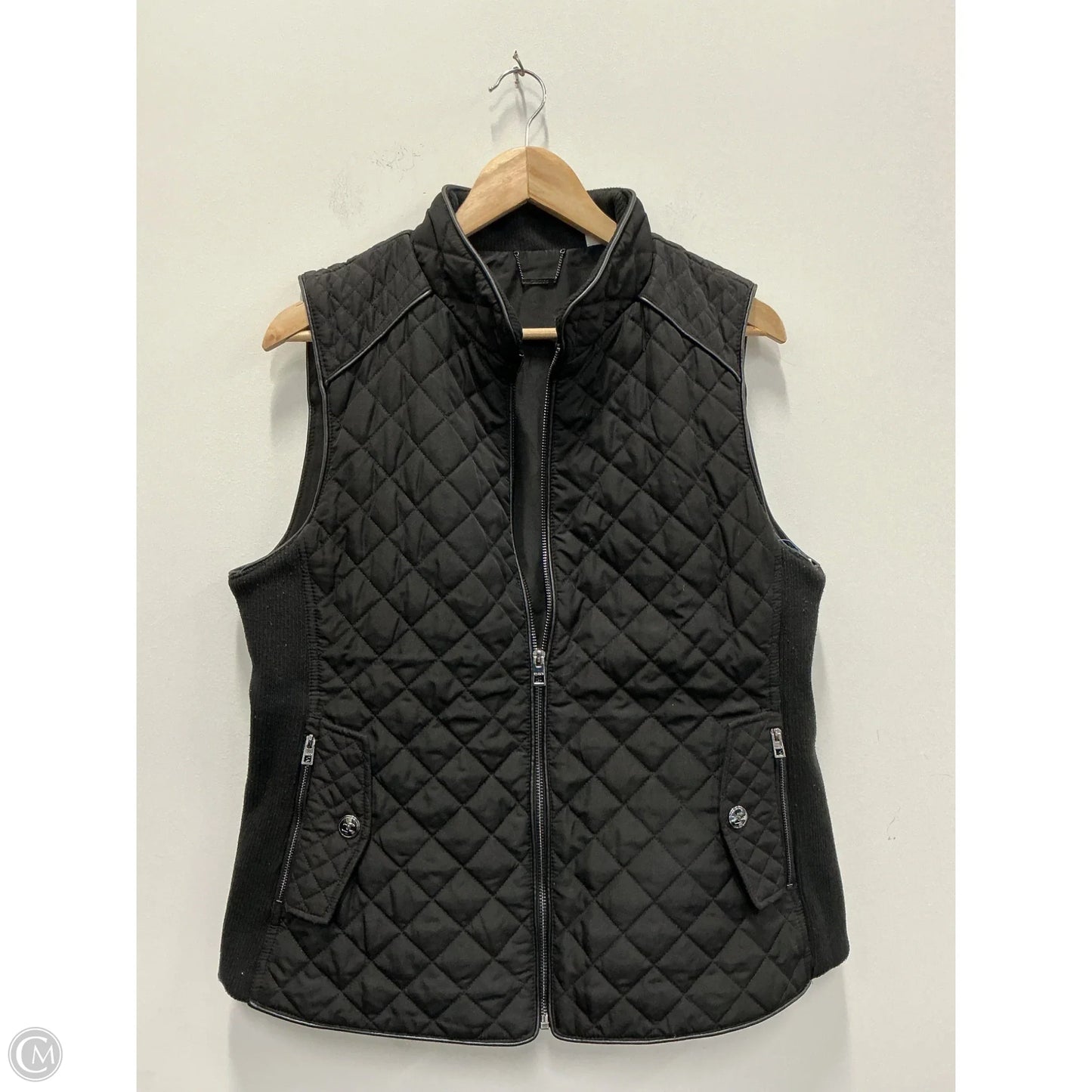Vest Puffer & Quilted By Chicos In Black, Size: L