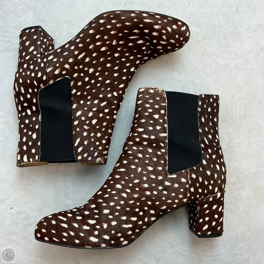 Boots Ankle Heels By J. Crew In Animal Print, Size: 8.5