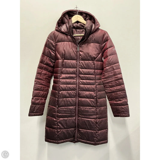 Jacket Puffer & Quilted By Calvin Klein In Maroon, Size: S