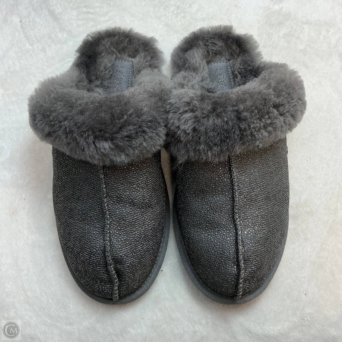 Slippers Designer By Ugg In Grey, Size: 8