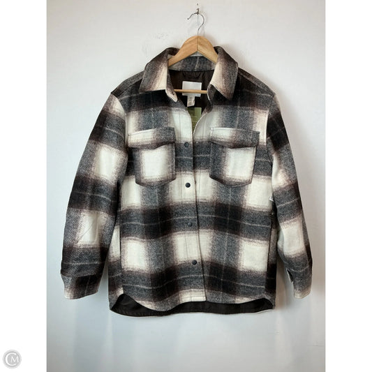 Jacket Shirt By H&m In Brown, Size: S