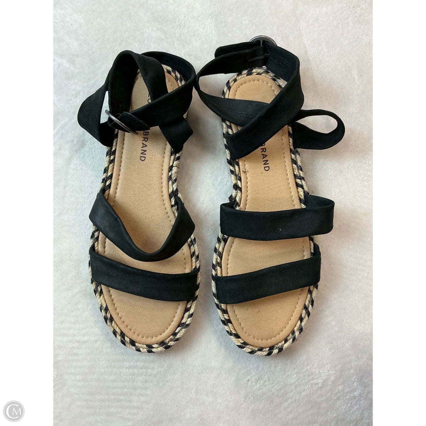 Sandals Flats By Lucky Brand In Black & Cream, Size: 7.5