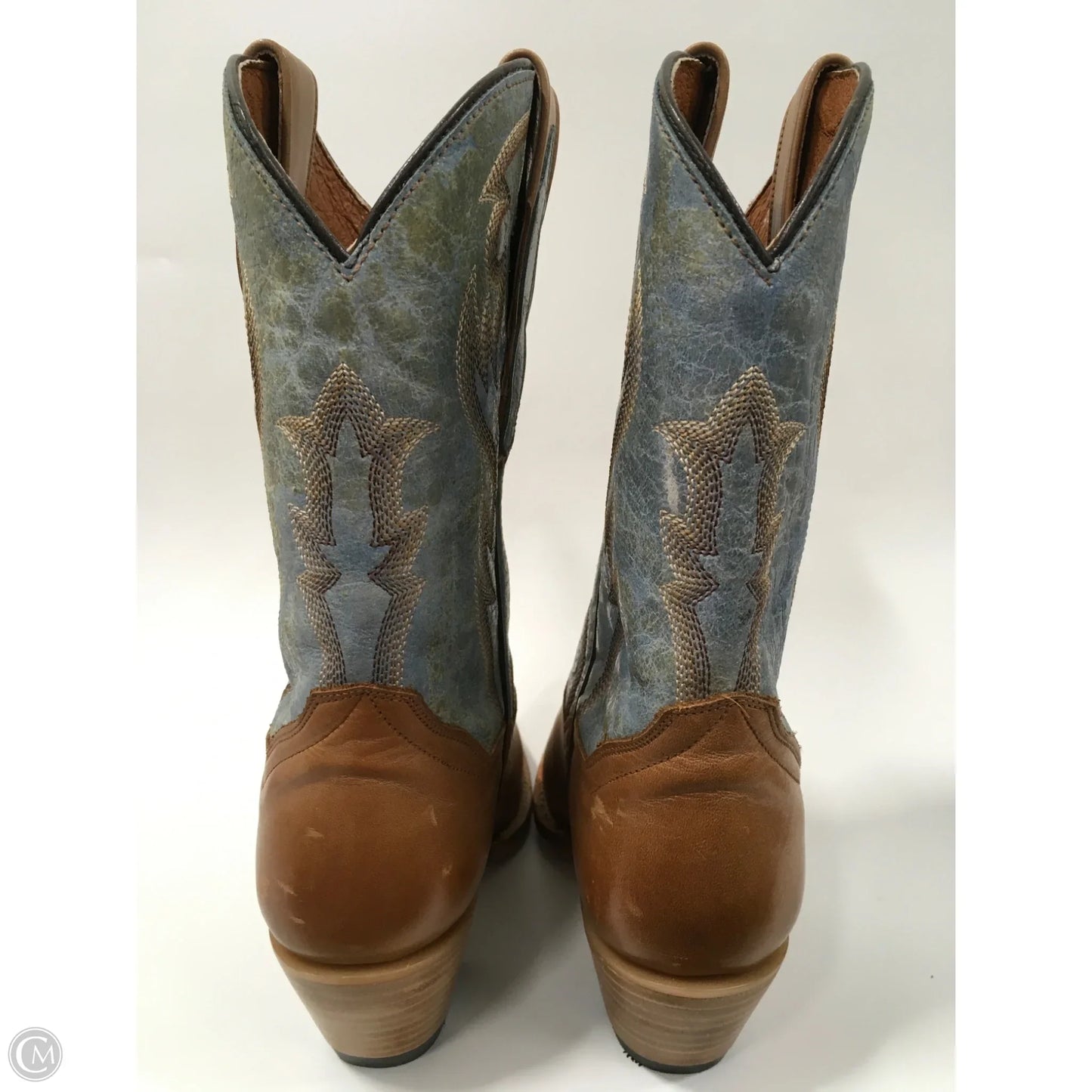 Boots Western By Dan Post In Blue & Brown, Size: 7