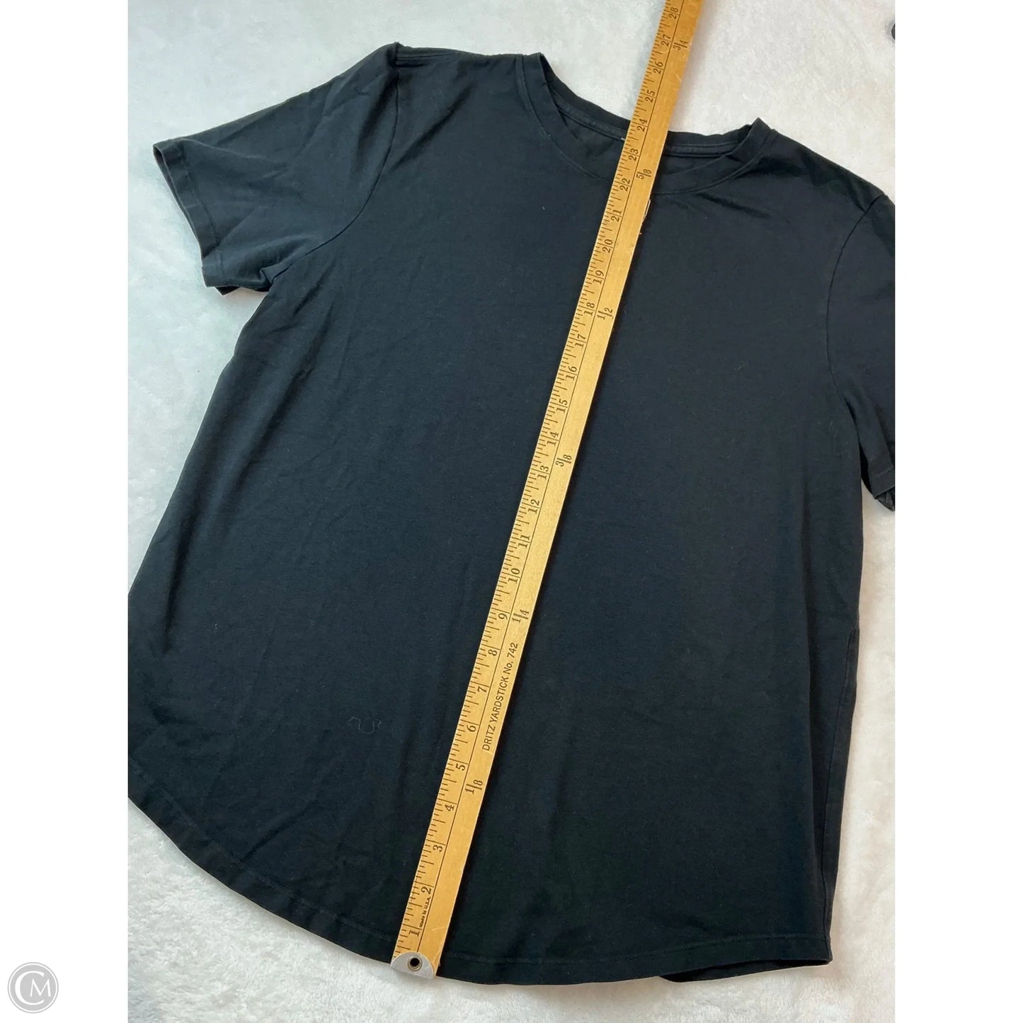 Athletic Top Short Sleeve By Lululemon In Black, Size: M