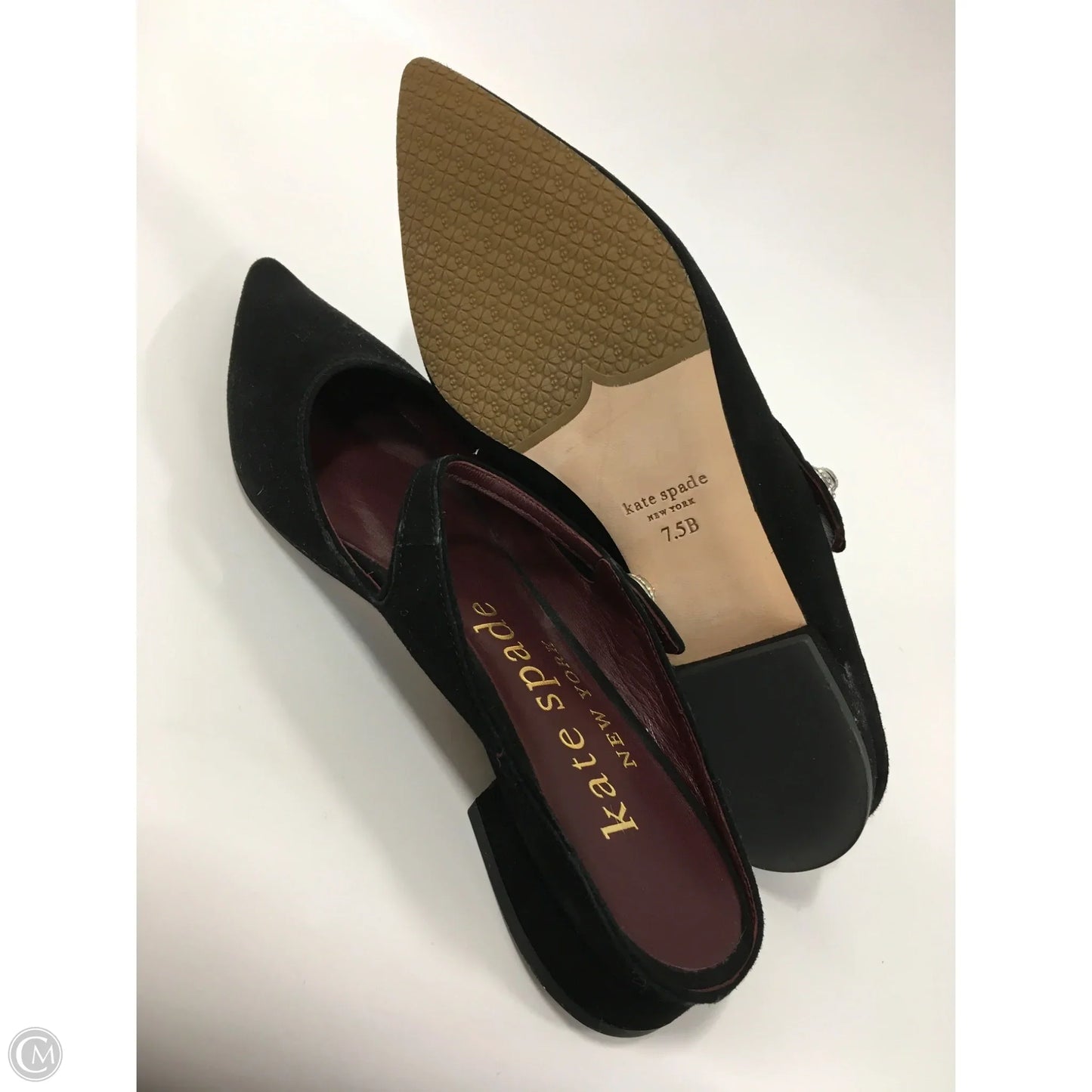 Shoes flats Designer By Kate Spade In Black, Size: 7.5