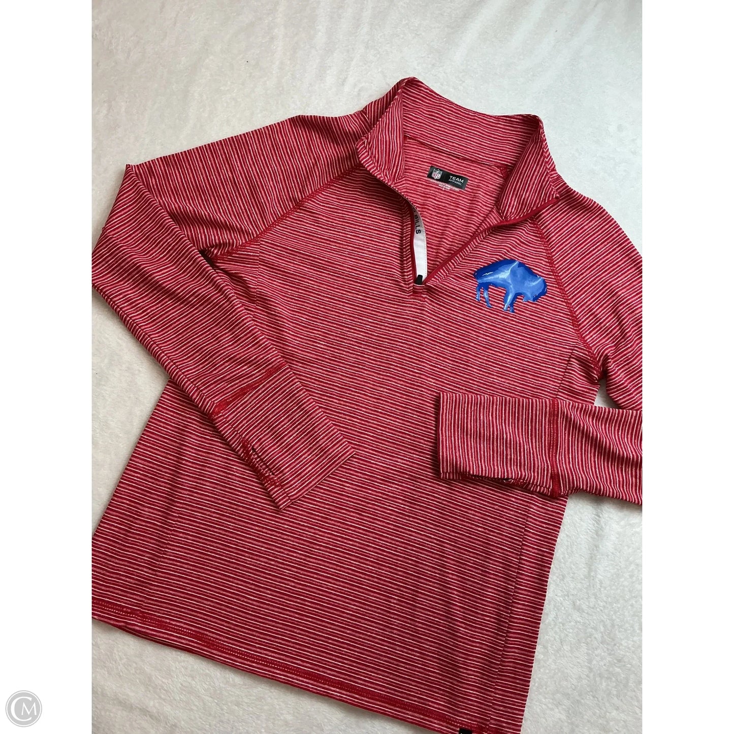 Athletic Top Long Sleeve Collar By Nfl In Red, Size: S