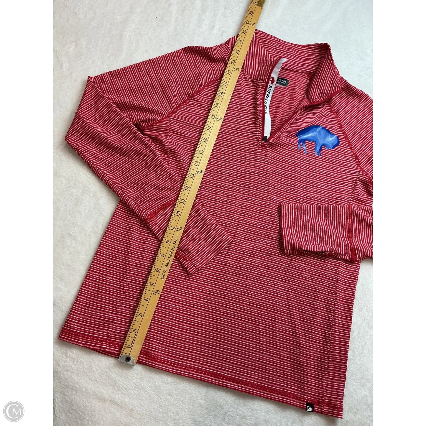 Athletic Top Long Sleeve Collar By Nfl In Red, Size: S
