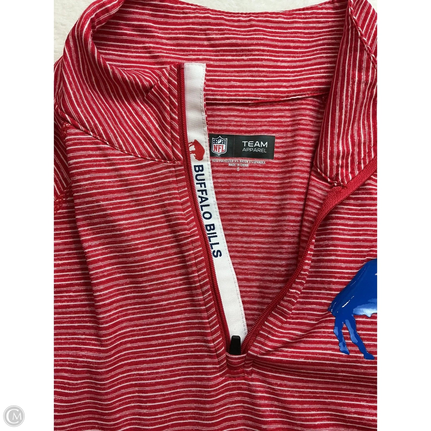 Athletic Top Long Sleeve Collar By Nfl In Red, Size: S