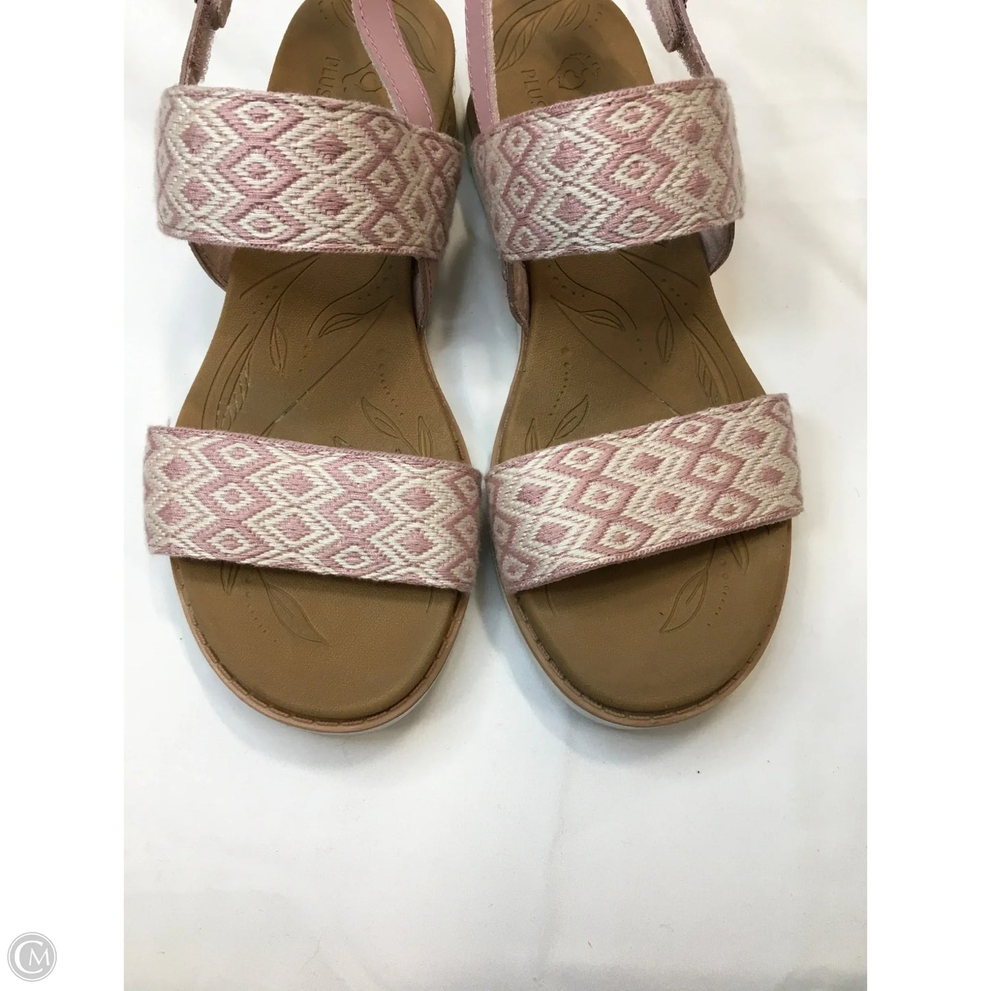 Sandals Flats By Skechers In Pink & White, Size: 6