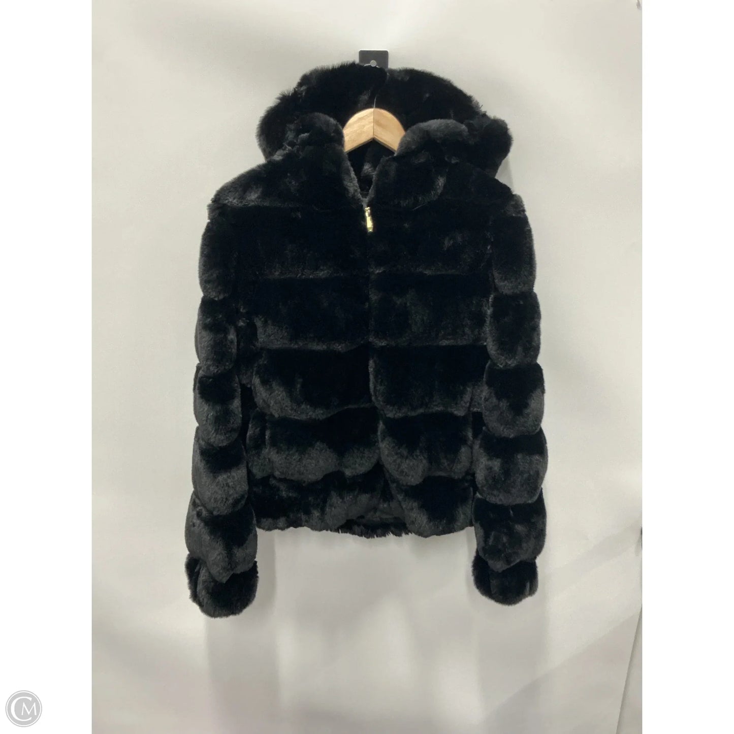 Coat Faux Fur & Sherpa By Bcbgmaxazria In Black, Size: M