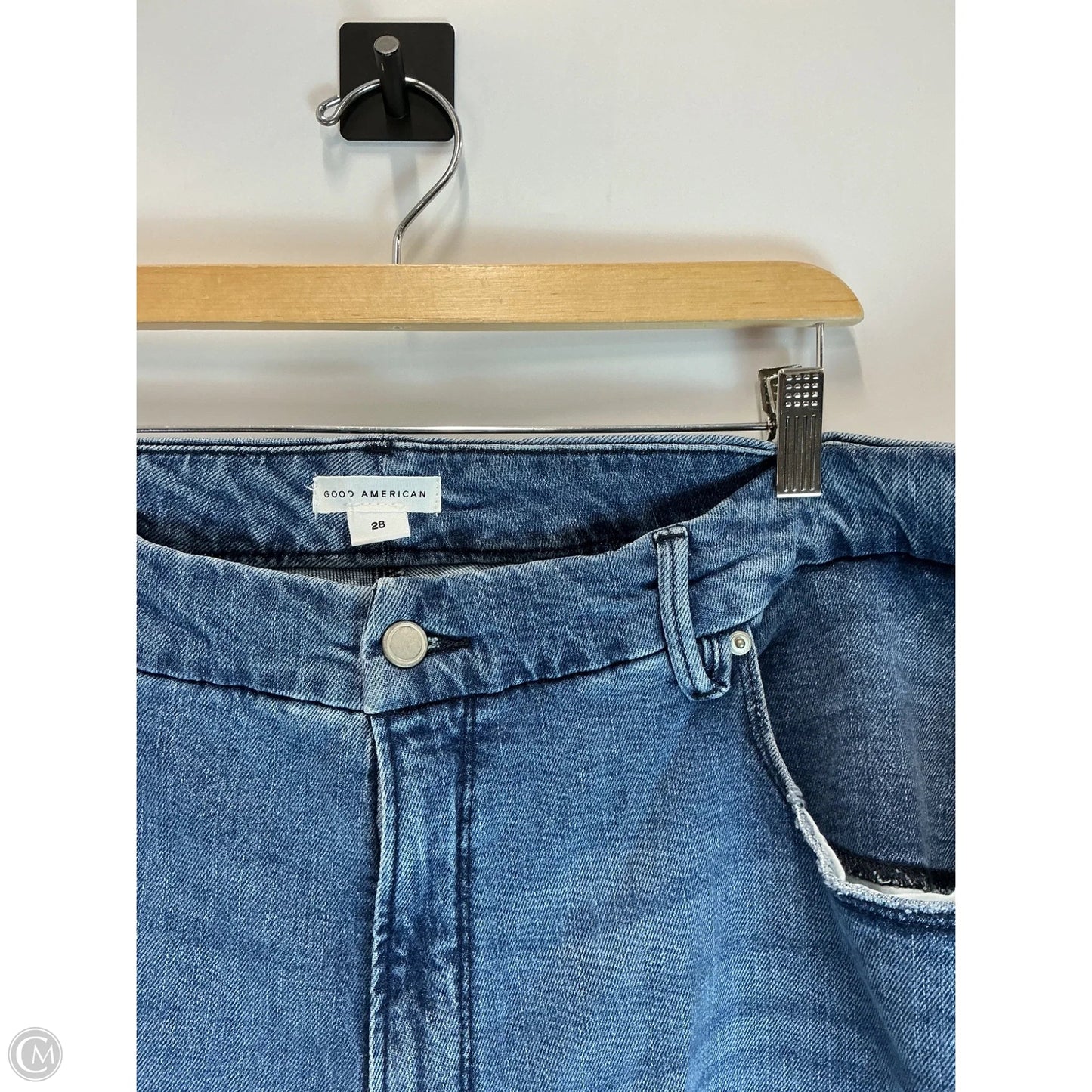Jeans Wide Leg By Good American In Blue Denim, Size: 28