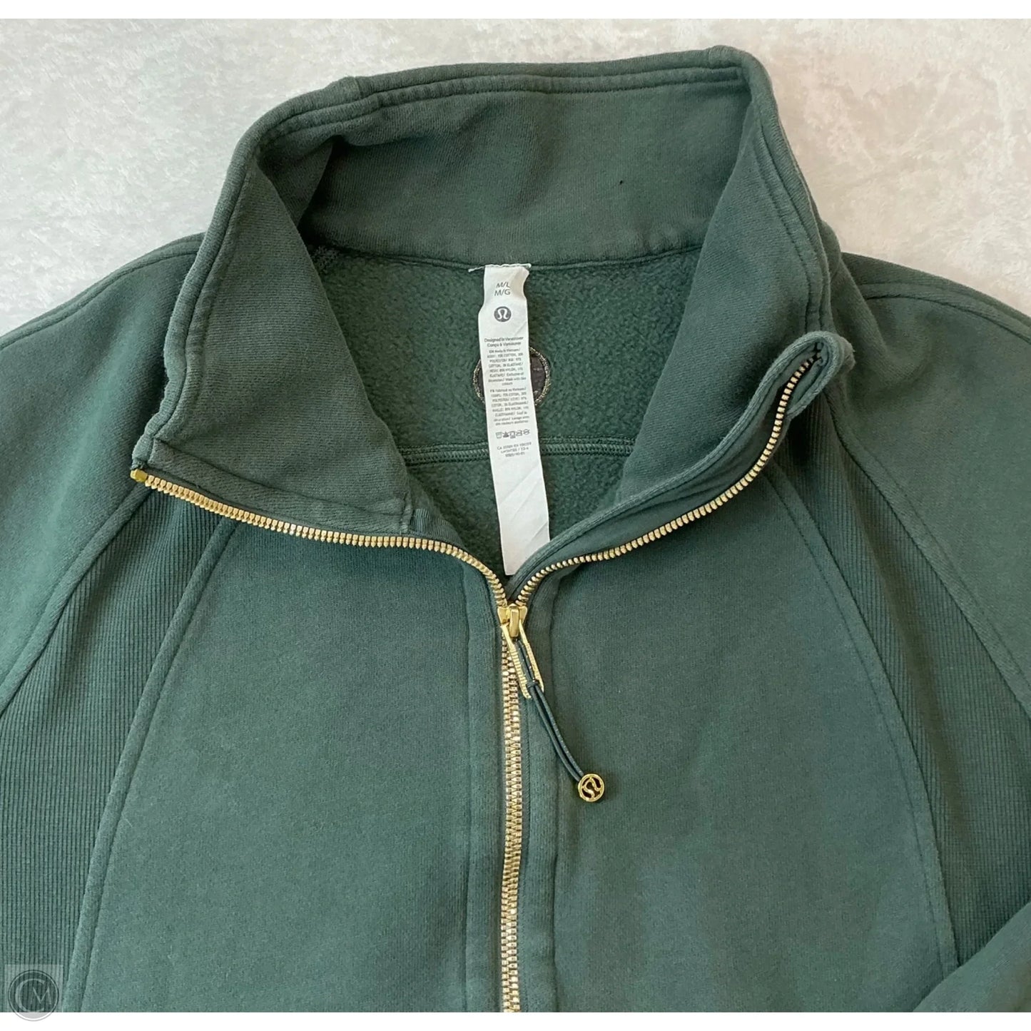 Athletic Sweatshirt Collar By Lululemon In Green, Size: L