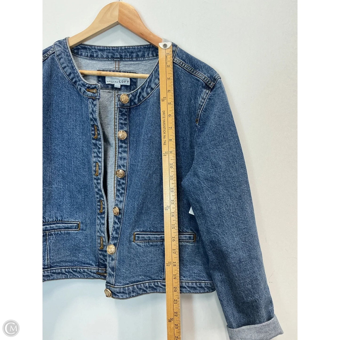 Jacket Denim By Loft In Blue Denim, Size: L