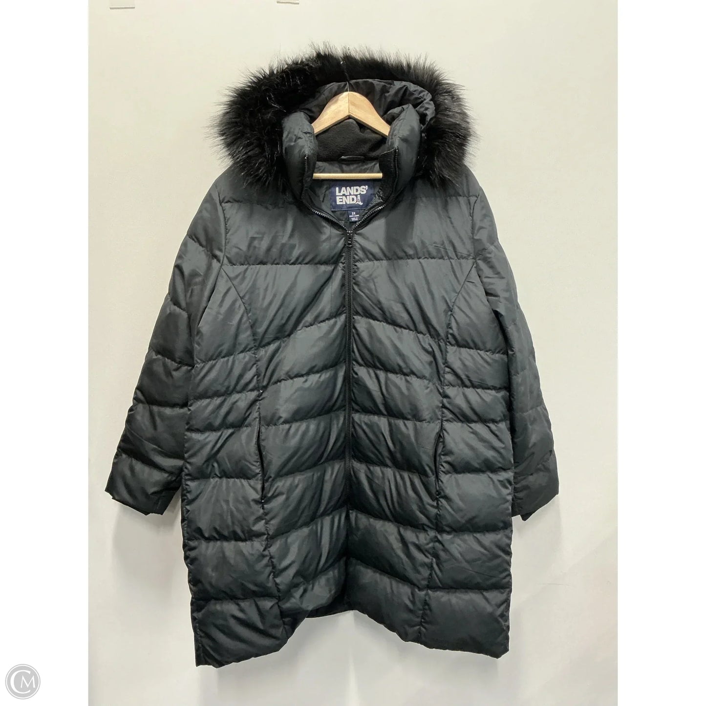 Coat Puffer & Quilted By Lands End In Black, Size: 2x