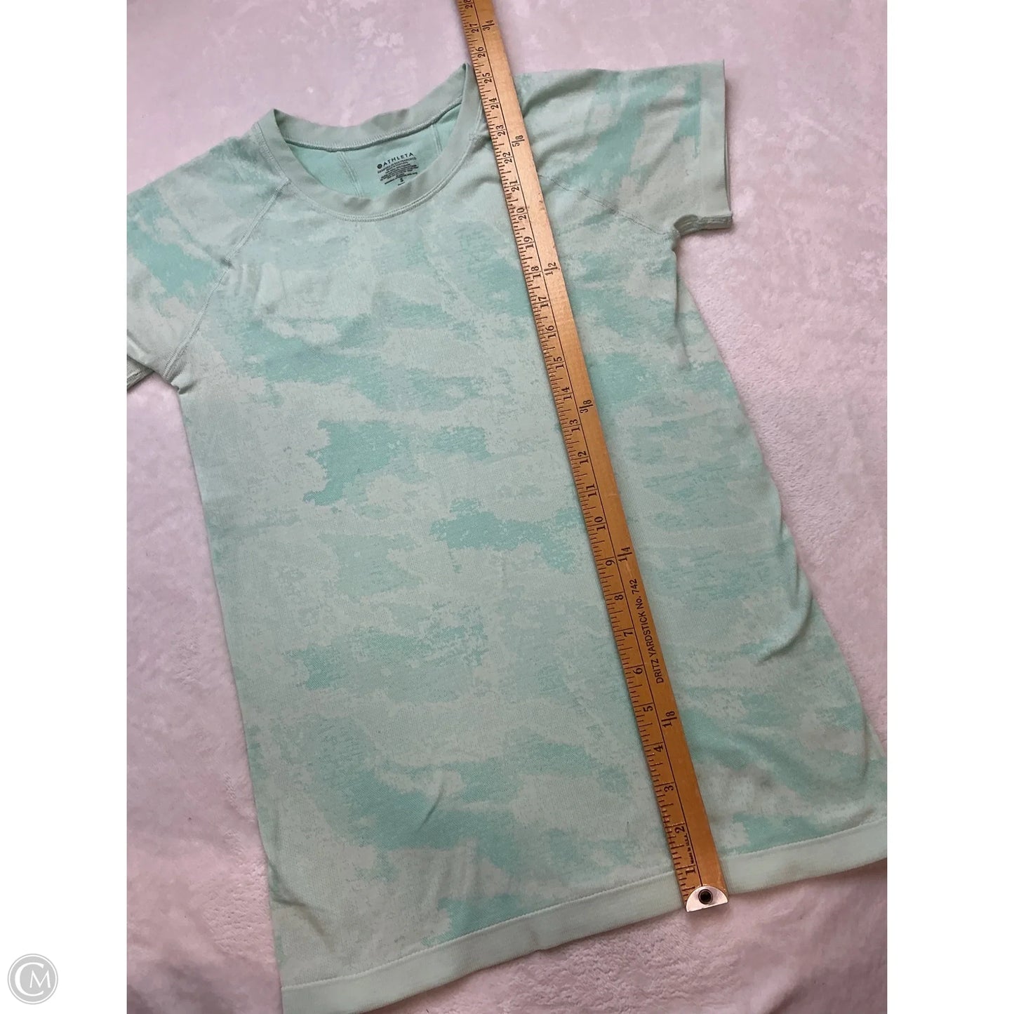Athletic Top Short Sleeve By Athleta In Green, Size: S