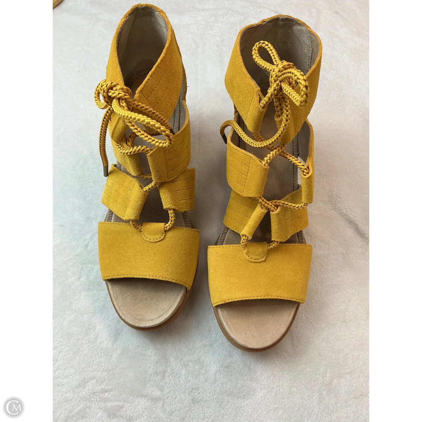 Sandals Heels Wedge By Sorel In Yellow, Size: 10