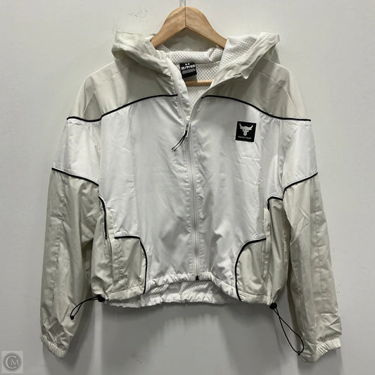 Athletic Jacket By Under Armour In Cream, Size: Xs
