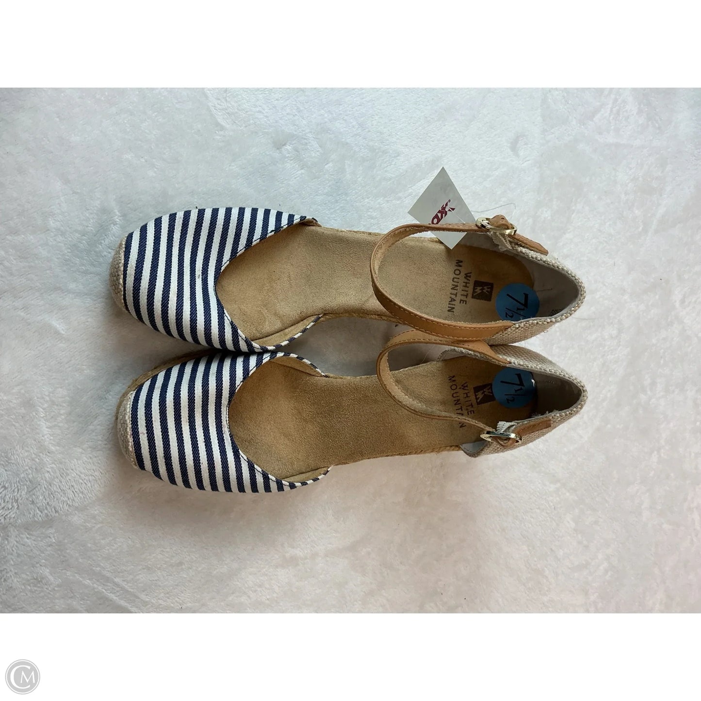 Shoes Heels Wedge By White Mountain In Striped Pattern, Size: 7.5